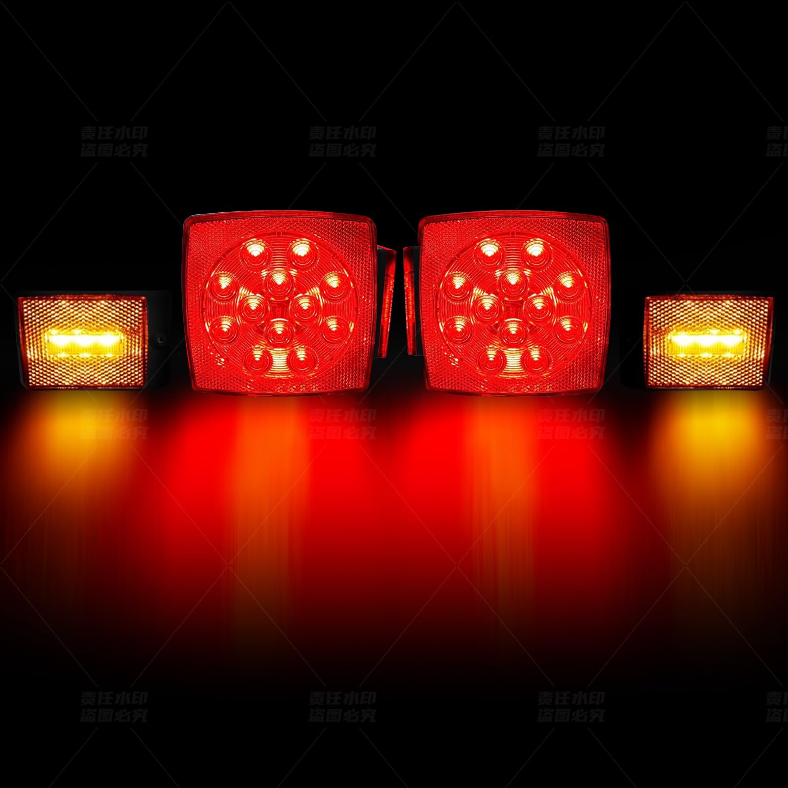 Fouwick LED trailer lights kit; rugged, corrosion-resistant housing protects signals