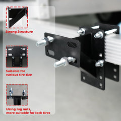 Fouwick spare tire carrier up to 150 lbs supports larger wheels for heavy trips.