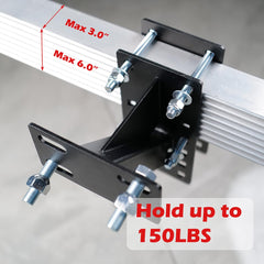 Fouwick spare tire mount with tapered lug nuts ensures tight, wobble-free attachment.