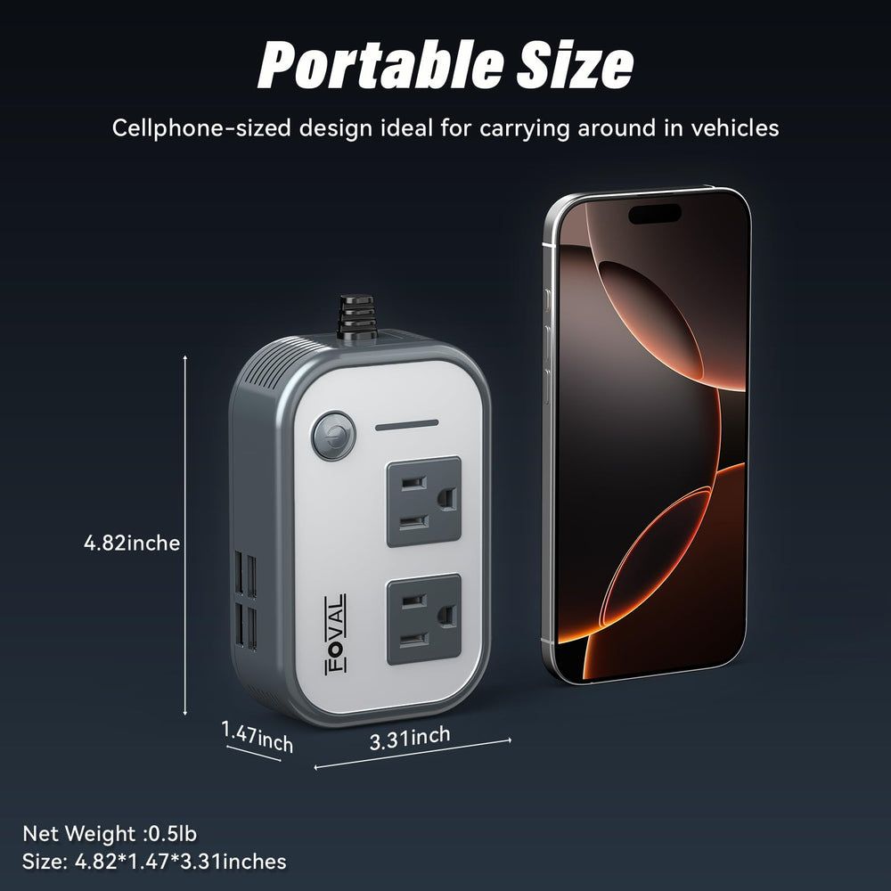 FOVAL 4 USB ports charging phones and tablets during drive