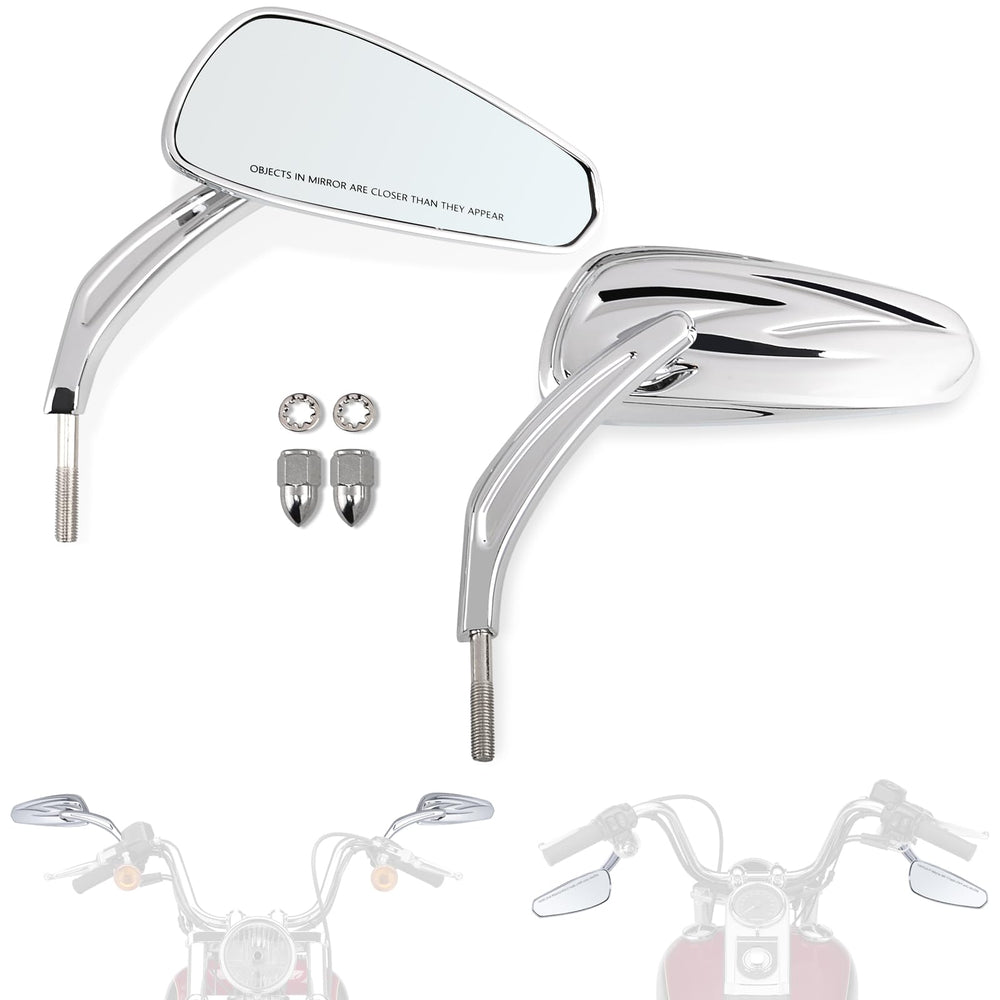 FOVPLUE handlebar mirror left side with chrome housing improves rear visibility
