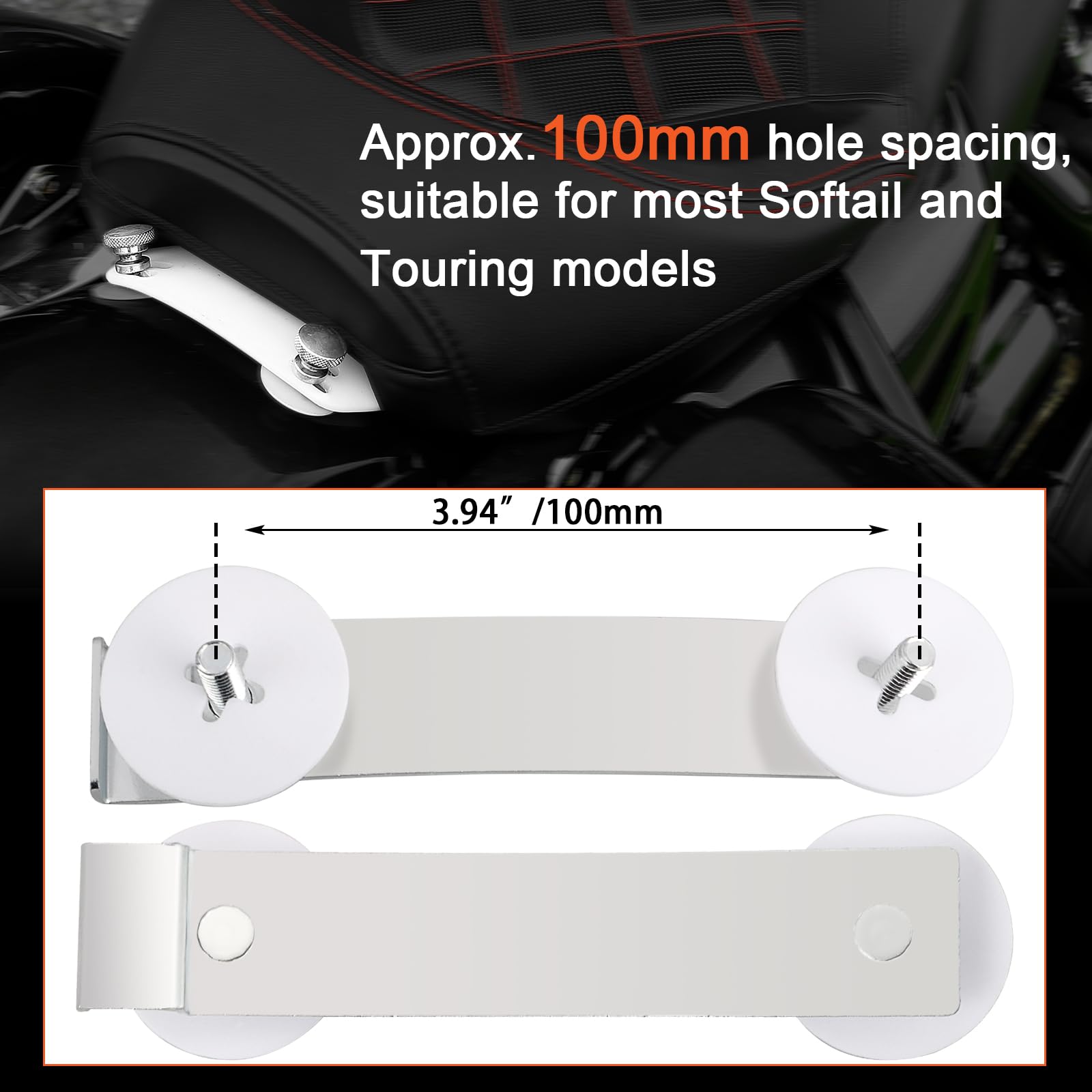 FOVPLUE Harley Softail-compatible stud plate supports quick, tool-free installation.