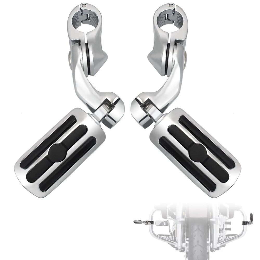 FOVPLUE highway footpegs with 1.25-inch angle design for extended reach.