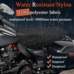 FOVPLUE two-up rain cover fits Harley seats up to 32 inches long