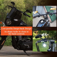 FOVPLUE teardrop mirror right offers clear rear visibility for highway riding