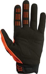 Fox Dirtpaw Glove back view in fluorescent orange showcases knuckle protection and airflow.