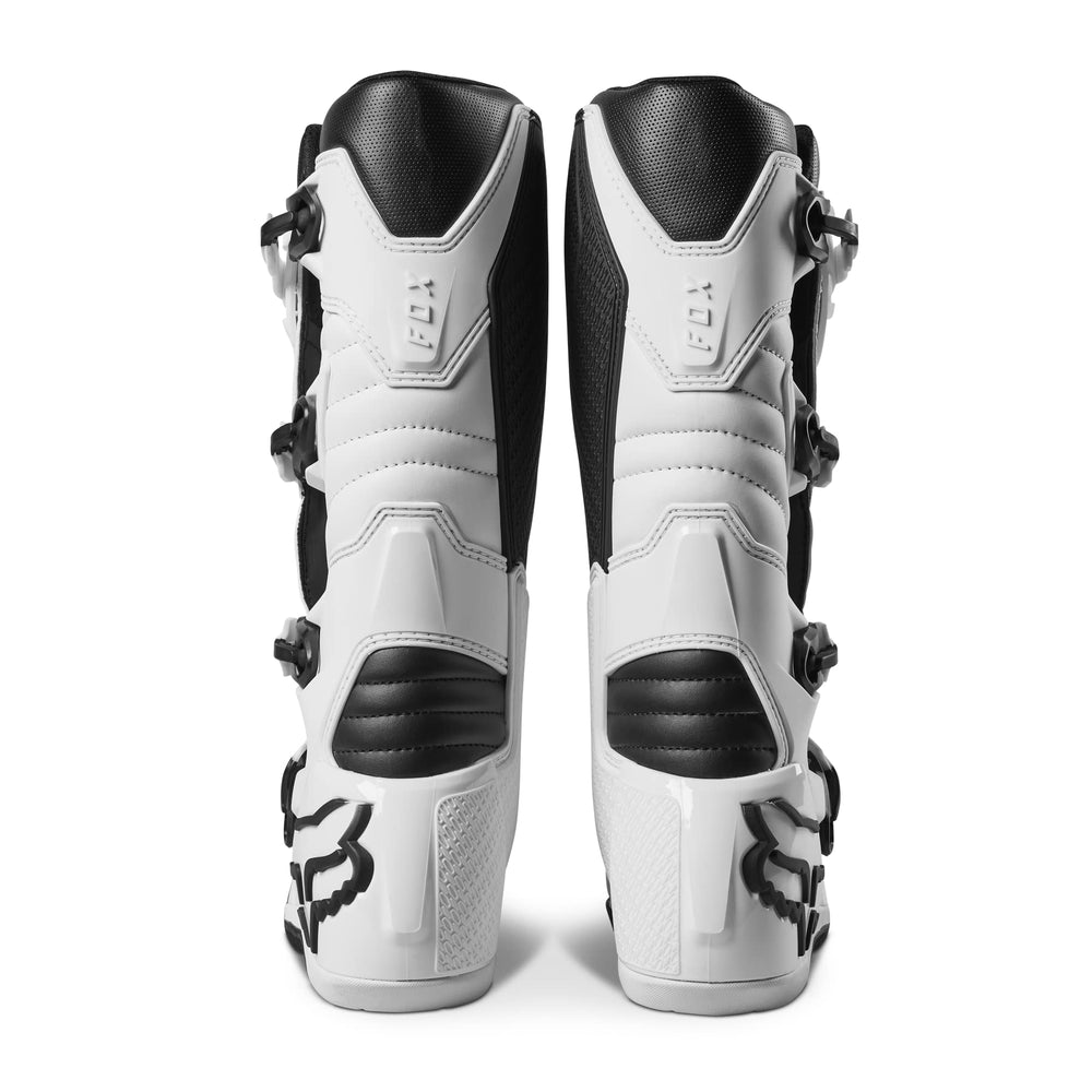 Fox Racing Comp boots buckles close-up showcasing four-buckle closure