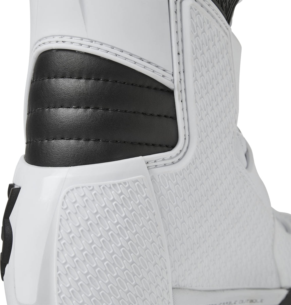 Fox Racing Comp boots side profile highlighting durable microfiber upper