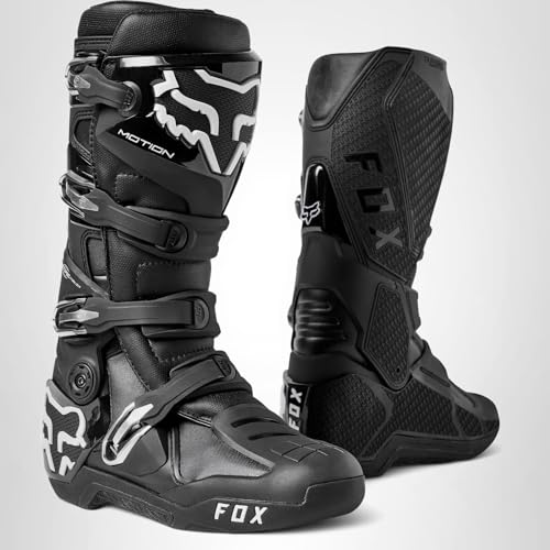 Fox Racing Motion boots on bike show close footpeg feel for precise braking and shifting.