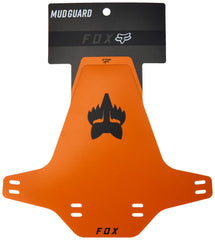 Fox Racing mud guard orange front view reduces spray on riding gear