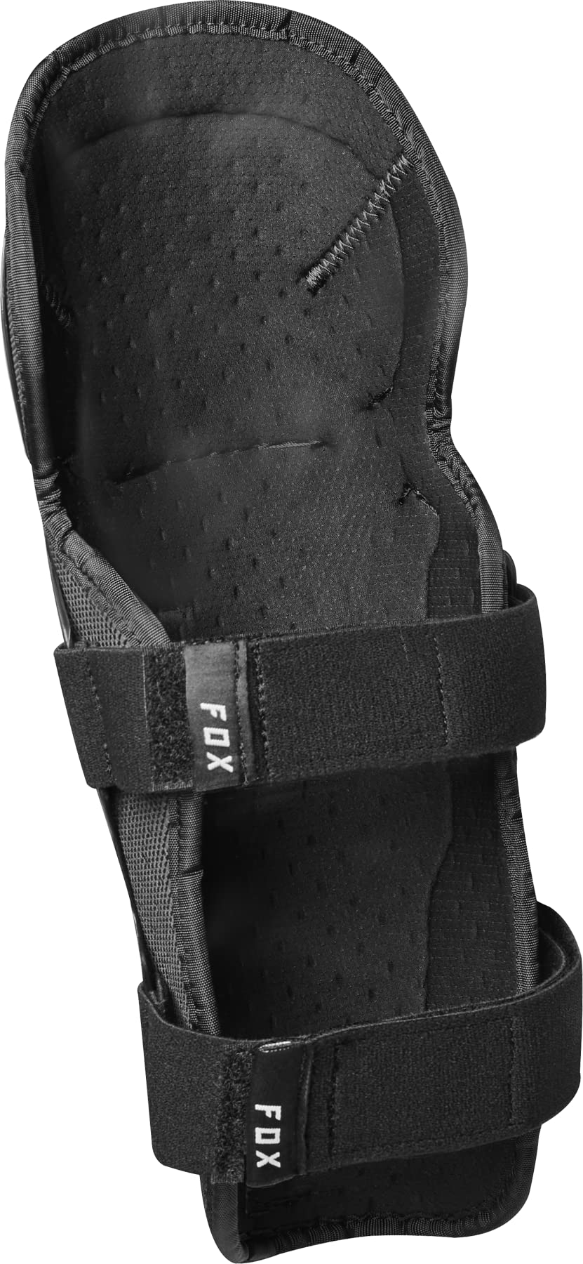 Fox Racing Titan Sport knee guards, side profile with adjustable elastic straps.