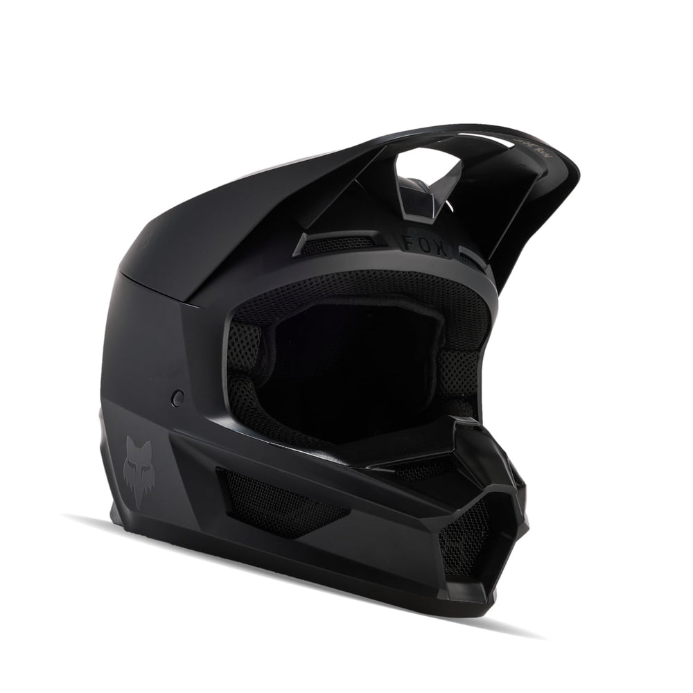 Fox Racing V Core MIPS helmet front view with secure magnetic visor release.