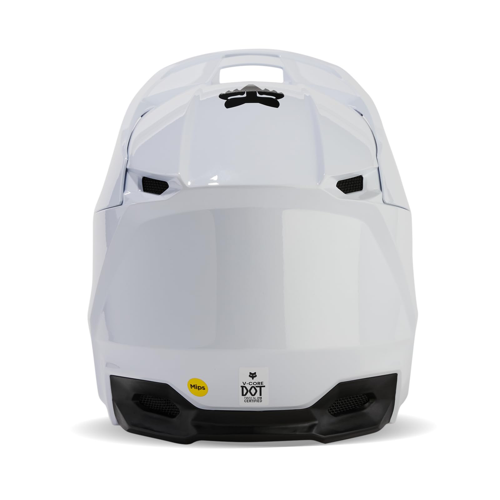 Fox Racing V Core MIPS helmet, interior foam view emphasizes snug fit and impact-damping comfort.