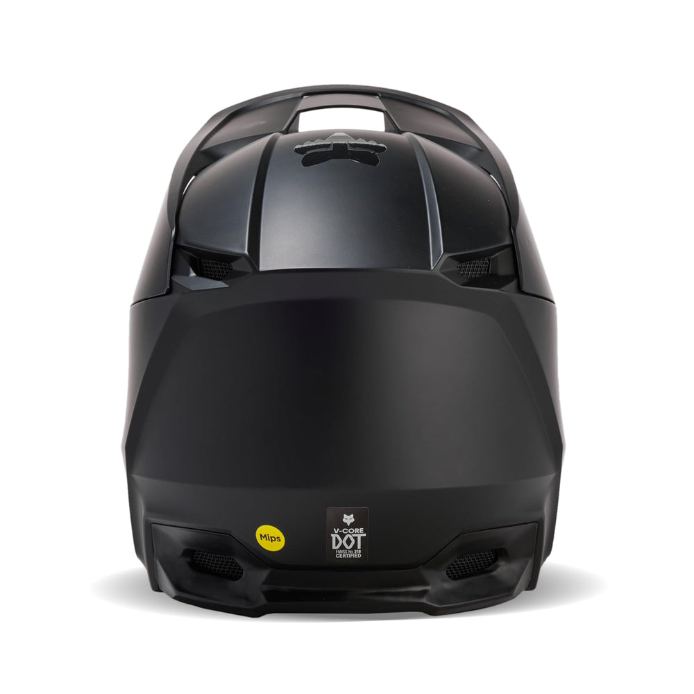 Fox Racing V Core MIPS helmet visor release system close-up demonstrating crash-friendly magnet