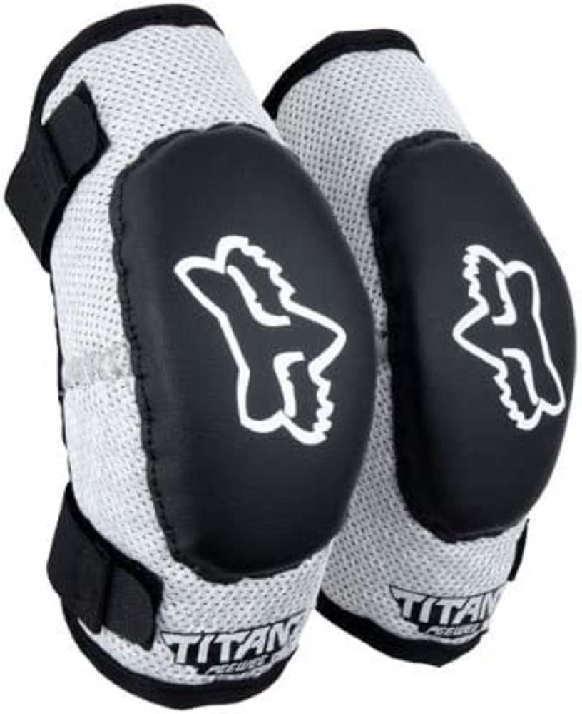 Fox Racing Youth Peewee Titan elbow pads, front view, lightweight protection for young riders