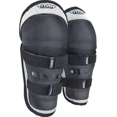 Fox Racing Youth Peewee Titan knee pad, front view, durable shell for protection