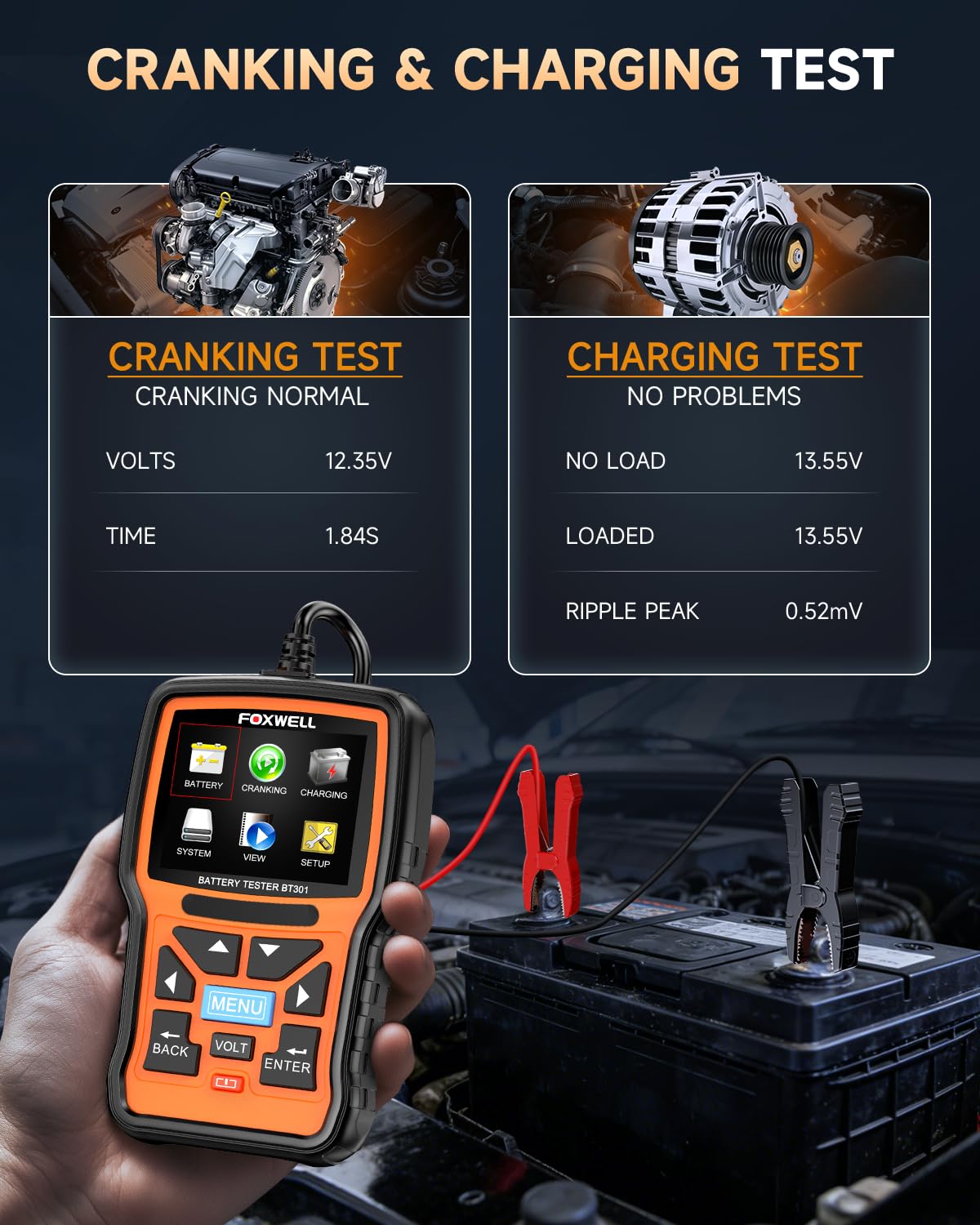 FOXWELL BT301 extended cable enabling comfortable diagnostics from the driver’s seat.