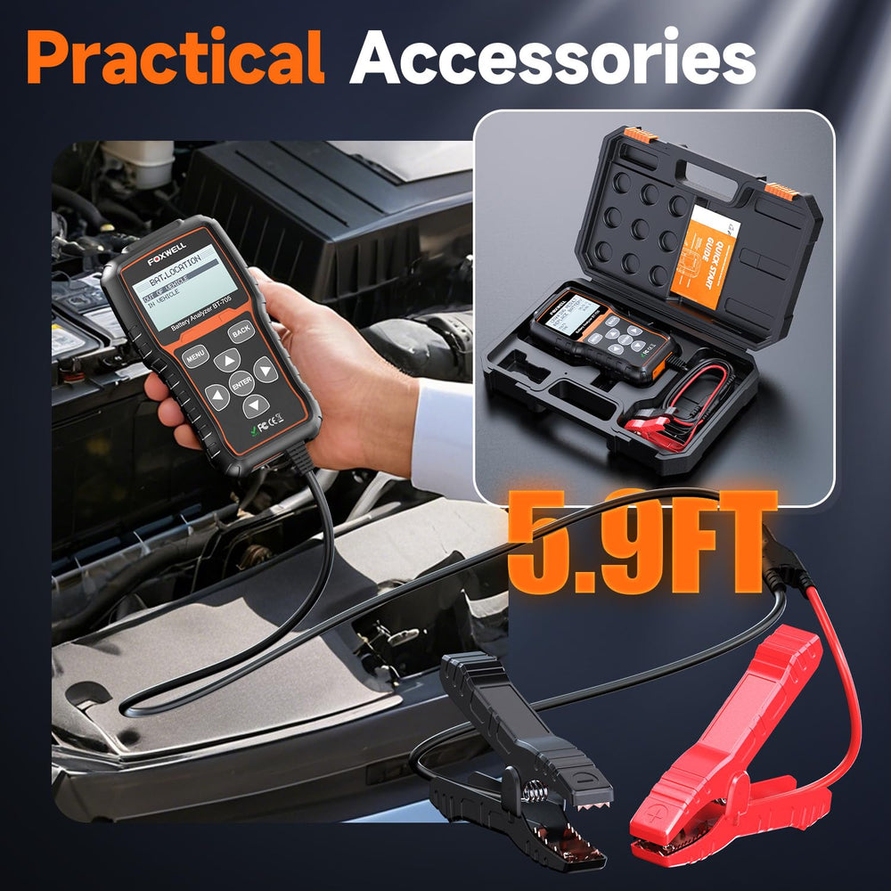 FOXWELL BT705 compatible with flooded, AGM, GEL, and EFB types
