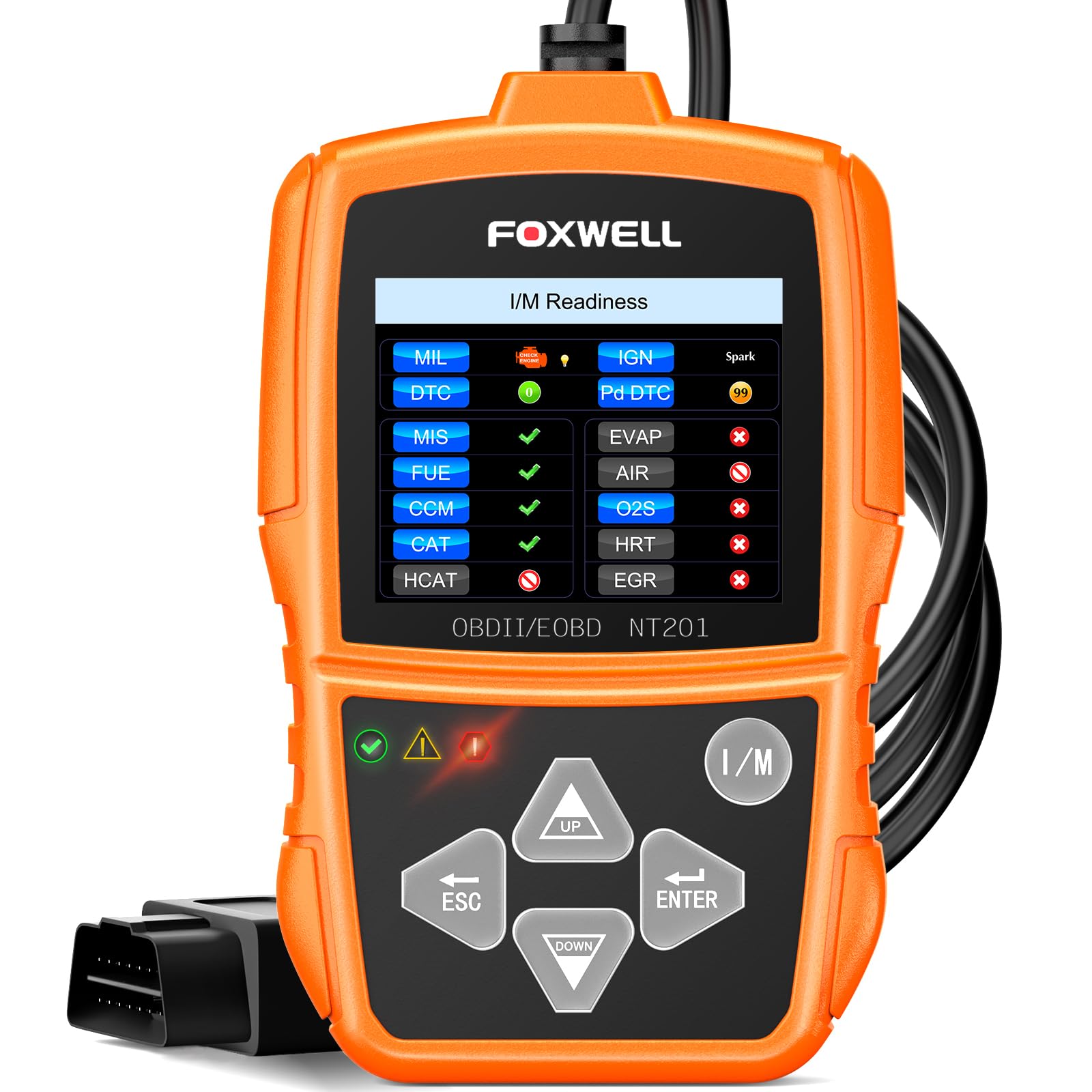 FOXWELL NT201 front panel for quick, portable diagnostics.