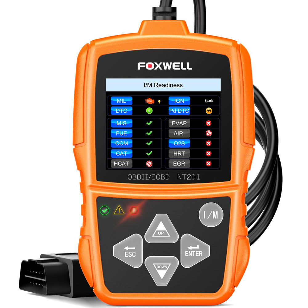 FOXWELL NT201 front panel for quick, portable diagnostics.
