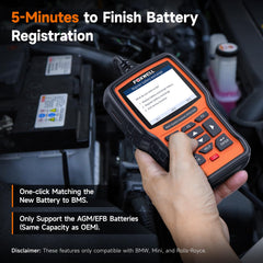 NT510 Elite battery registration in minutes helps match new batteries.