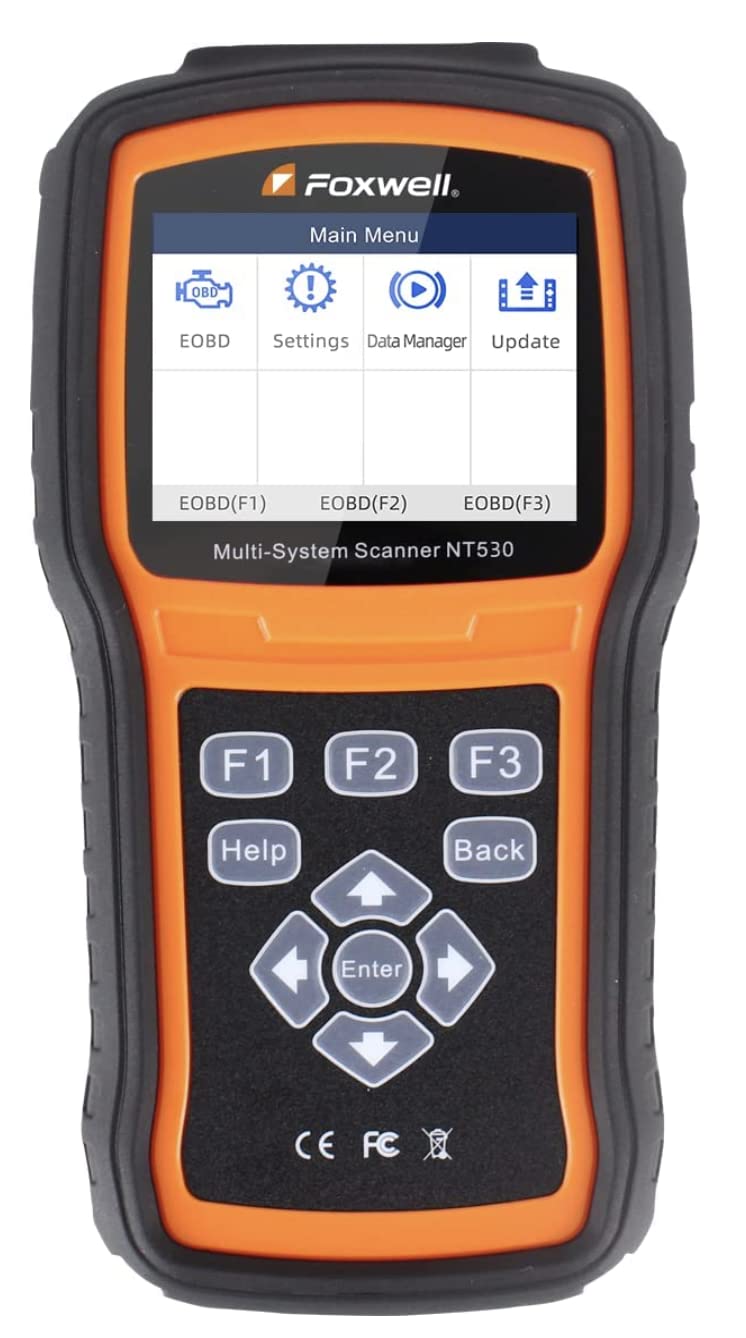 Foxwell NT530 history feature with VIN entry and saved data.