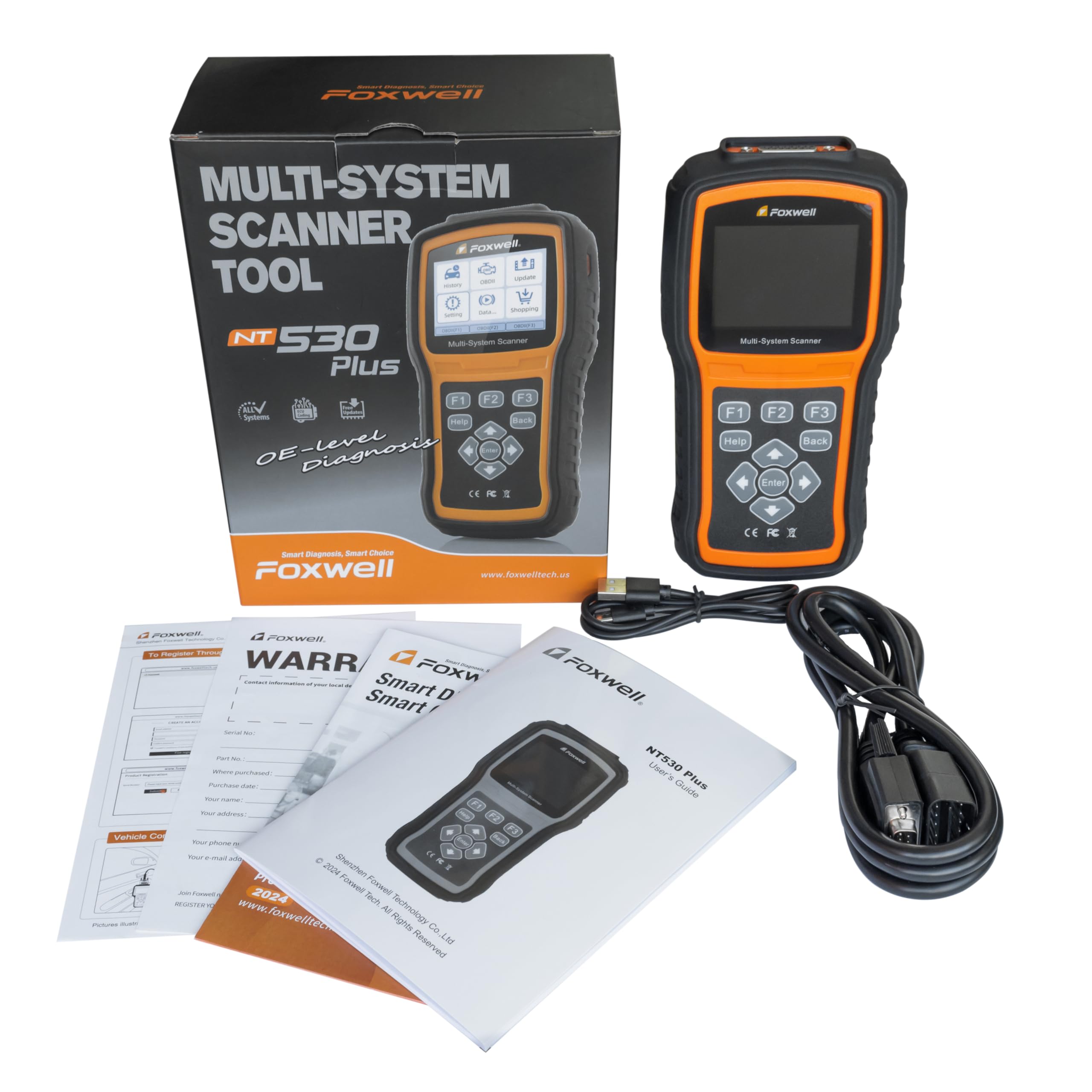 FOXWELL NT530 bidirectional test screen enabling active testing