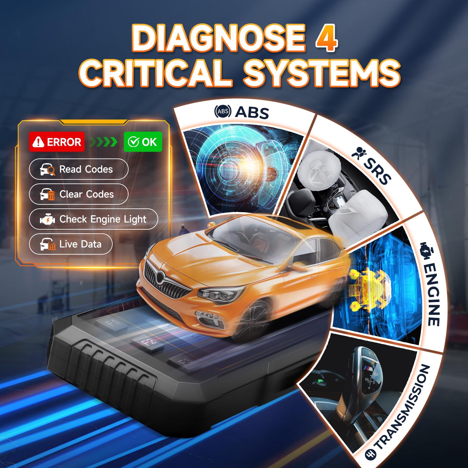 FOXWELL NT614 Elite AutoVIN detects vehicle quickly for faster diagnosis