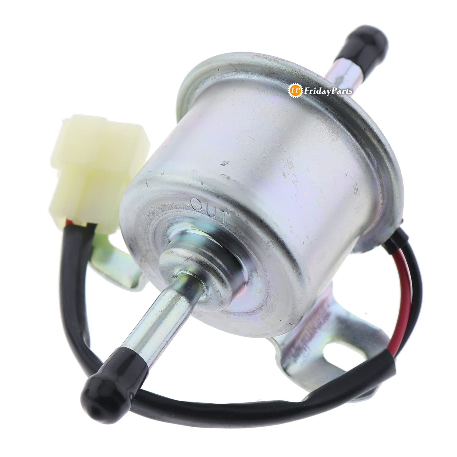 FP FRIDAYPARTS 12V fuel pump top view highlighting mounting compatibility