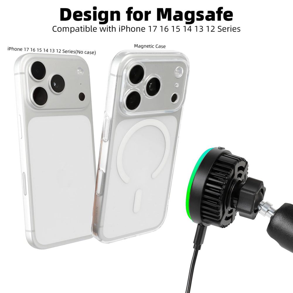 Strong N52 magnets provide a secure grip on rough roads.