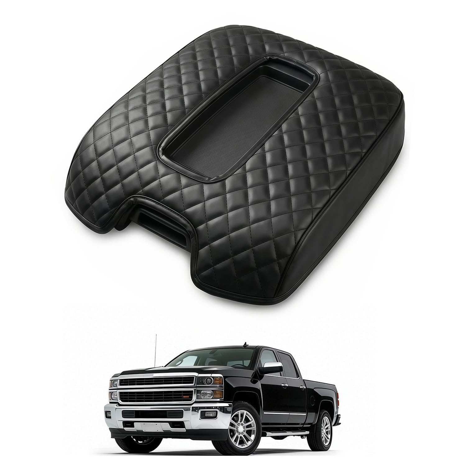 FQMY center console cover designed for Silverado fit enhances style and protects the console.