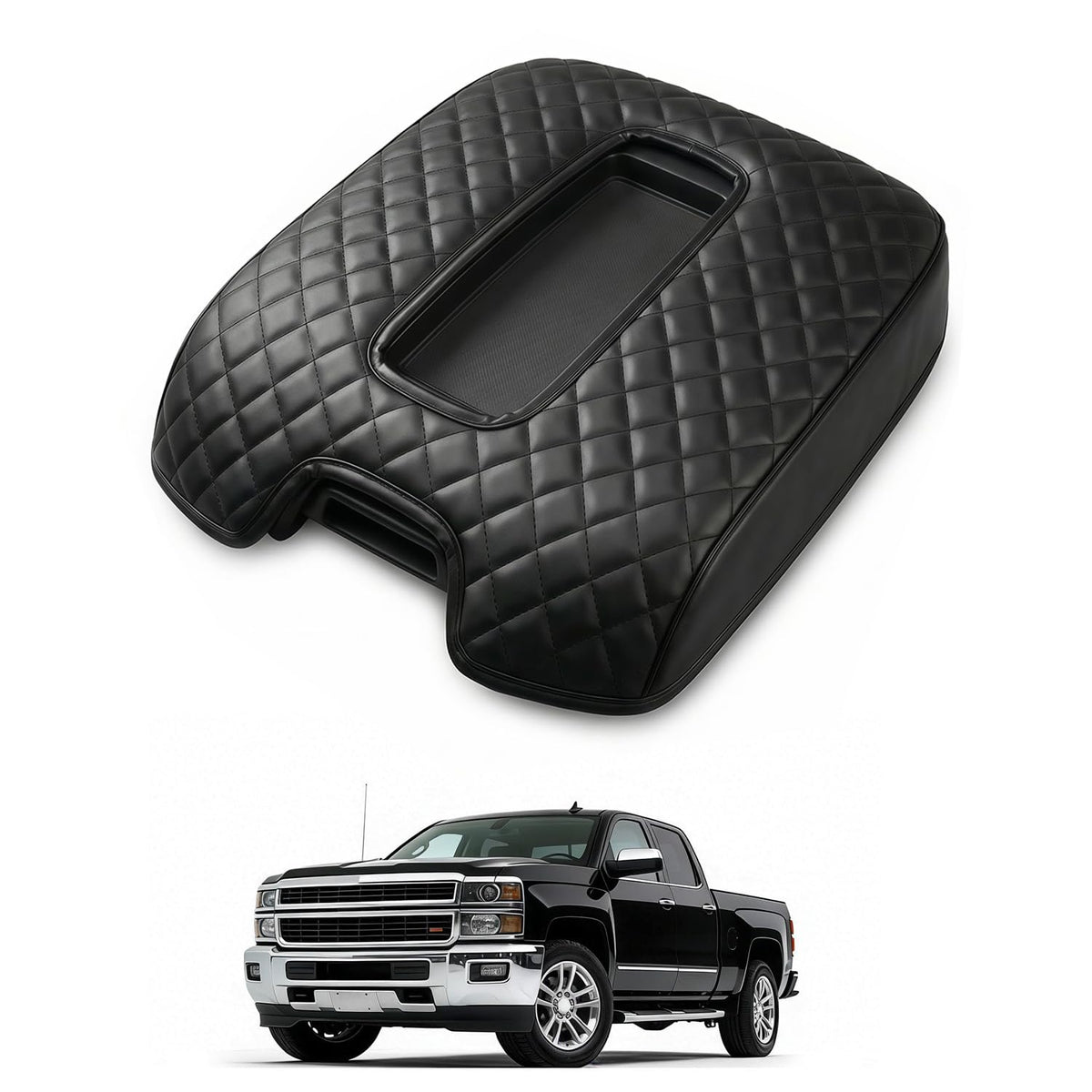 FQMY center console cover designed for Silverado fit enhances style and protects the console.