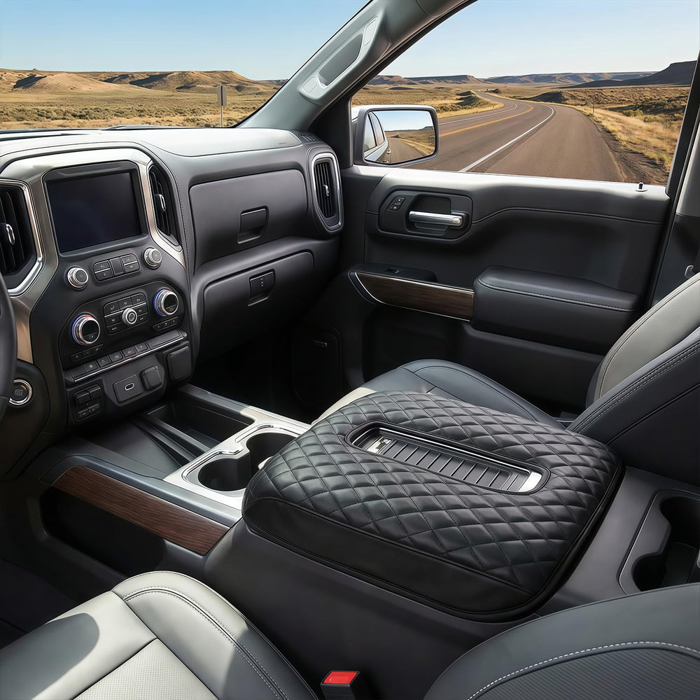 Diamond-quilted cushion adds premium feel and armrest comfort during trips.