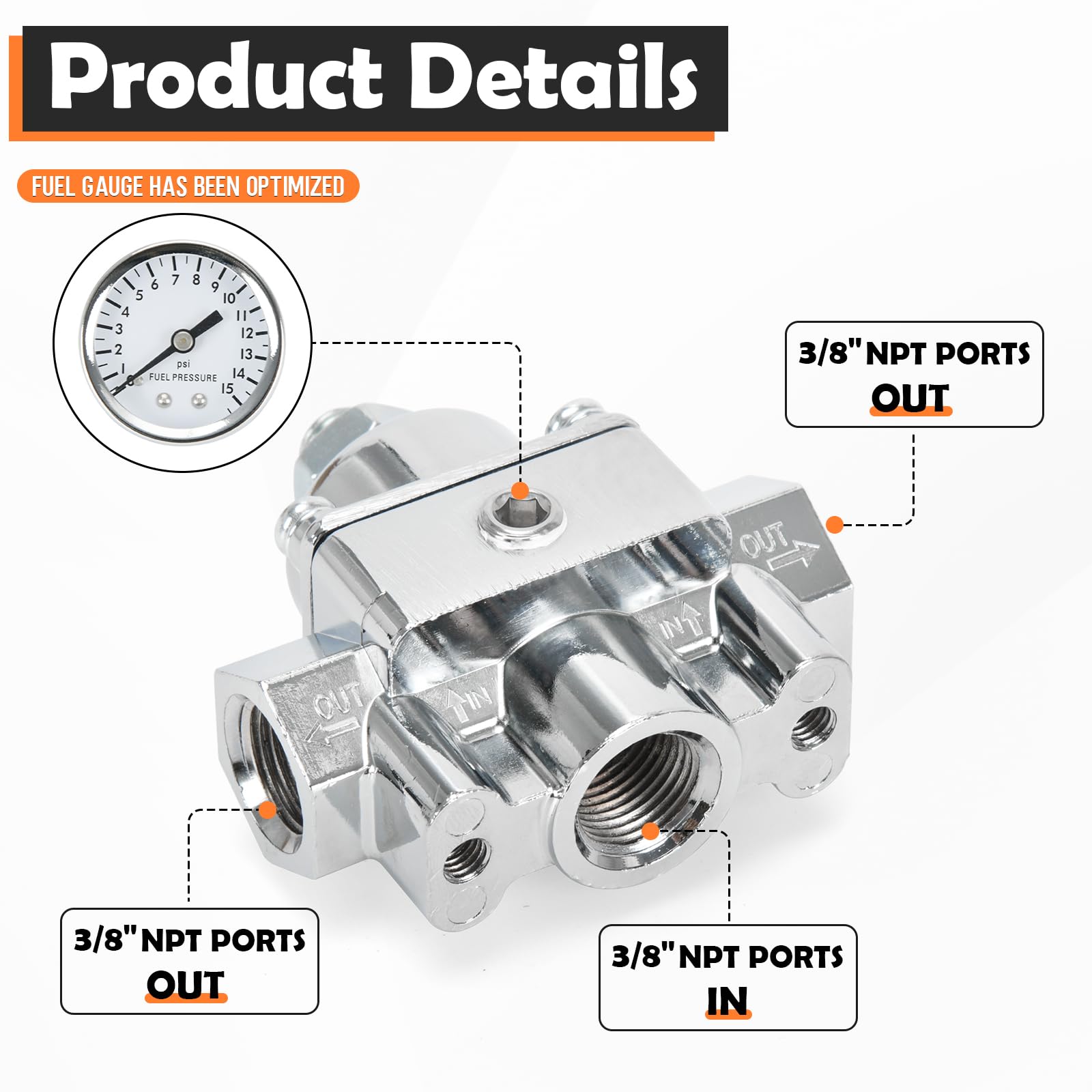 FQRANBO 12-803 3-8-npt gauge-port aids quick pressure checks