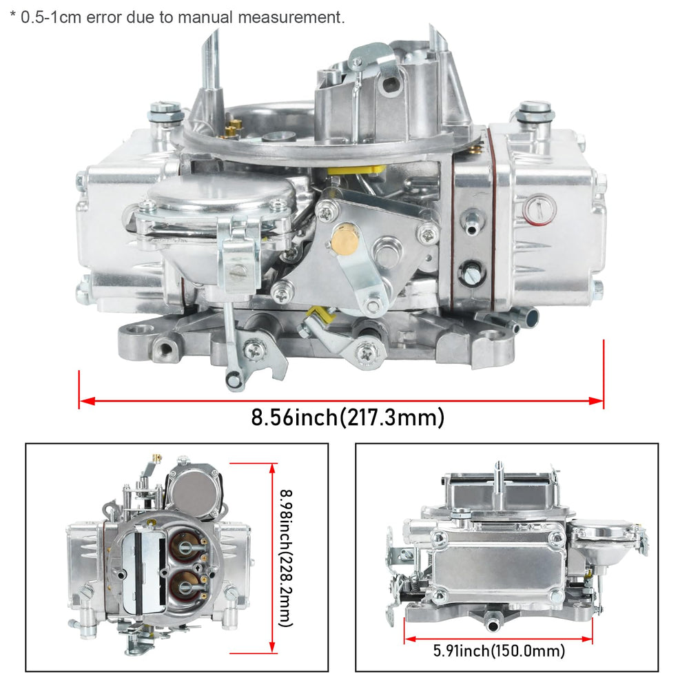 FQRANBO 600 CFM carburetor, side profile, durable aluminium construction for reliable performance.