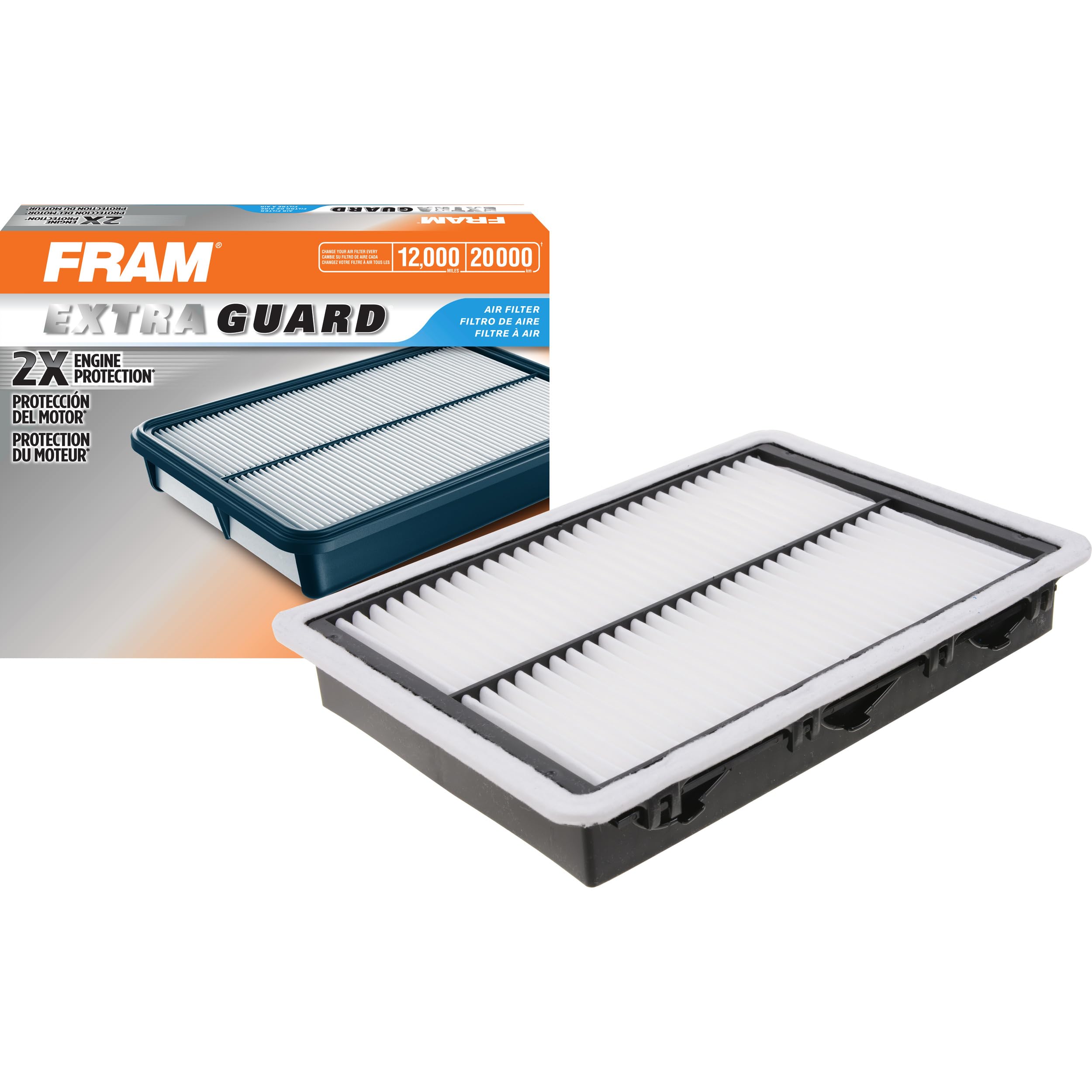 FRAM Extra Guard CA11942 air filter packaging shows durable construction for quick DIY replacement