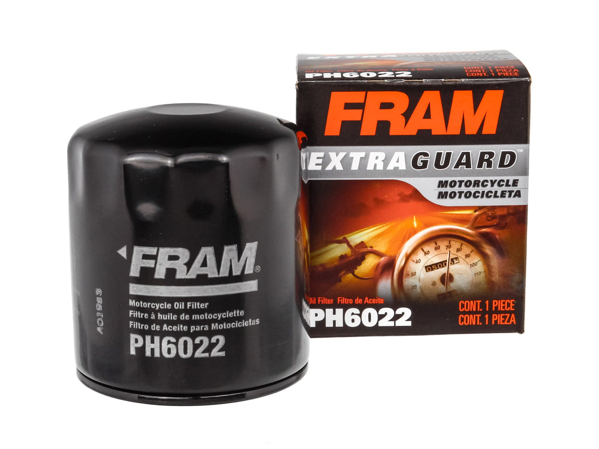 FRAM Extra Guard PH6022 filter, front view, up to 10,000 miles of protection.