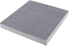 Carbon media layer close-up demonstrates filtration of road dust and pollen.