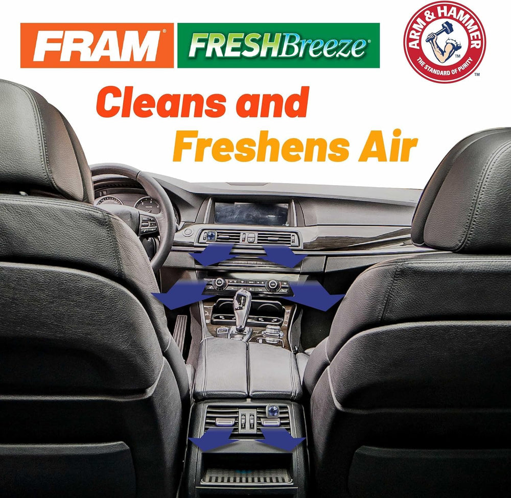 FRAM Fresh Breeze filters pollen, smoke, and dust for a fresher cabin environment.