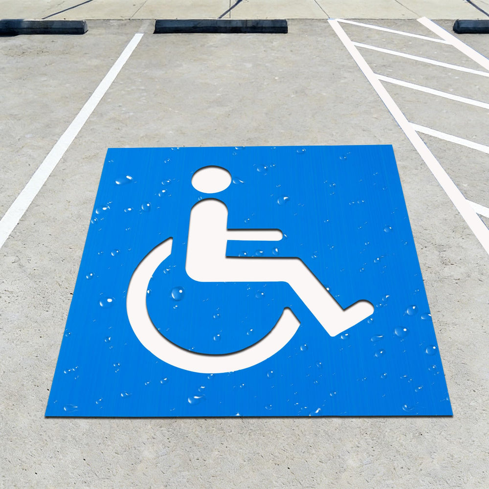 FrameFirm handicap stencil 39x39 for clear ADA parking icon.