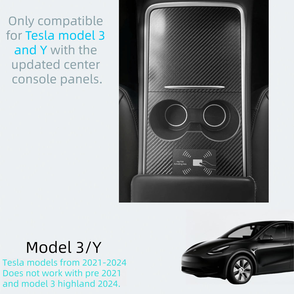 Frani center console wrap carbon fiber for Model 3 2021-2023 improves grip and interior look.