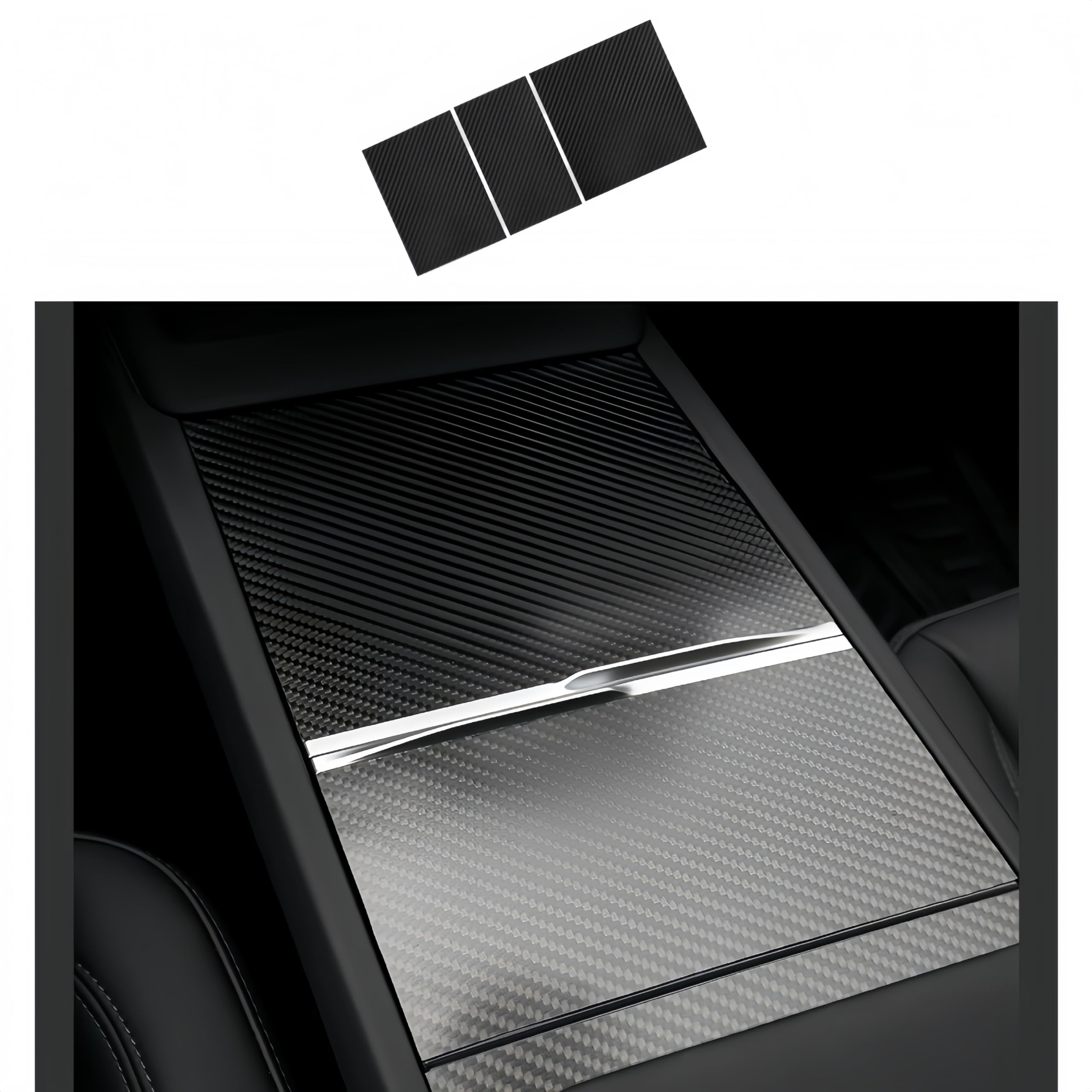 Frani center console wrap carbon fiber for Model 3 Highland, sleek interior upgrade
