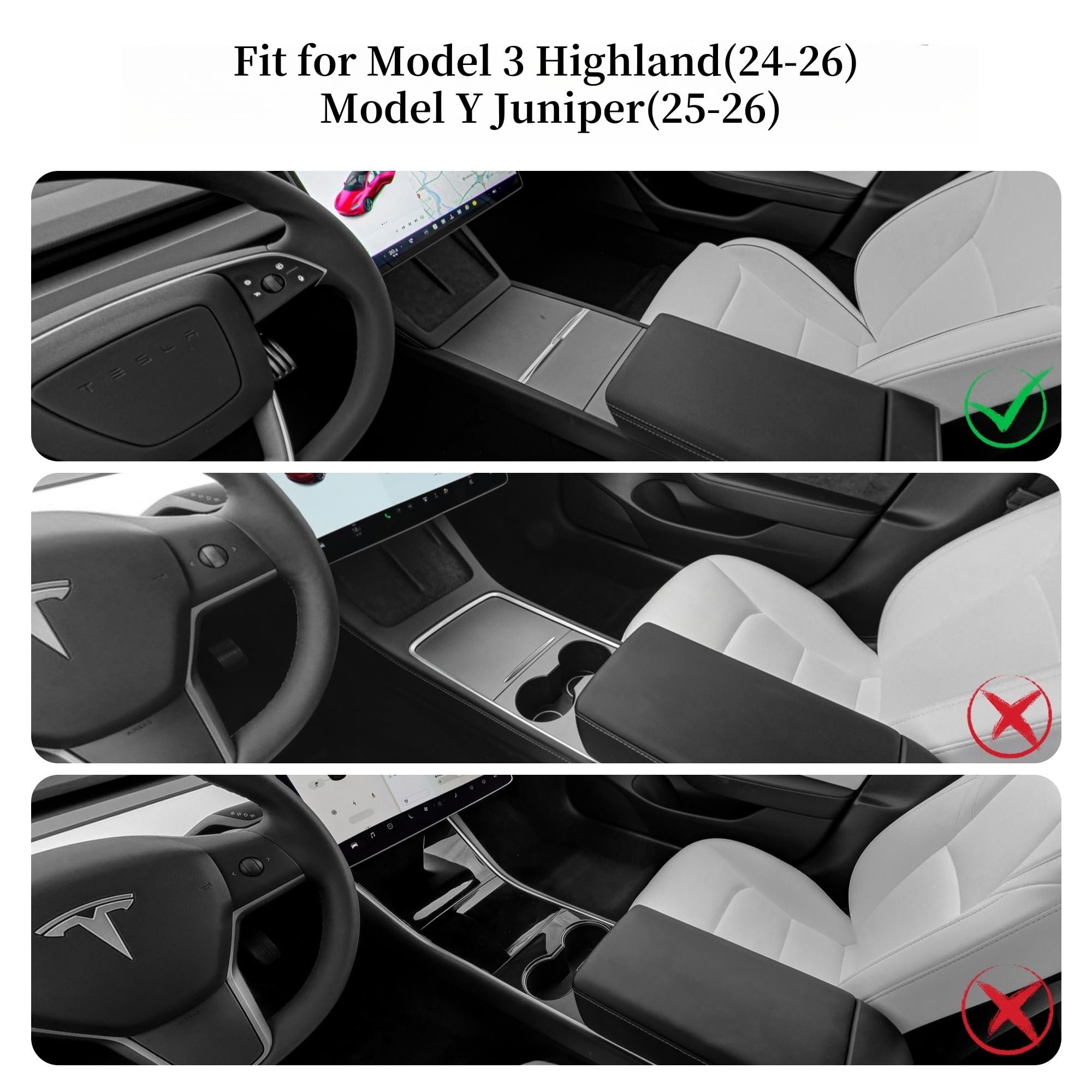 Frani center console wrap carbon fiber for Model Y Juniper, protective texture