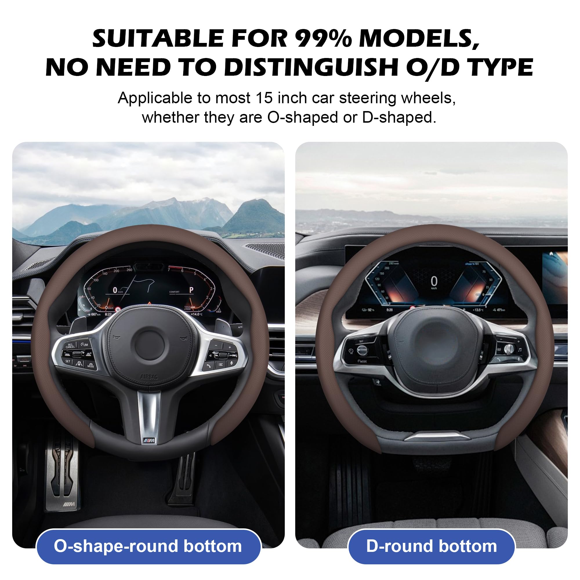 Non-slip textured grip for secure steering and confident handling