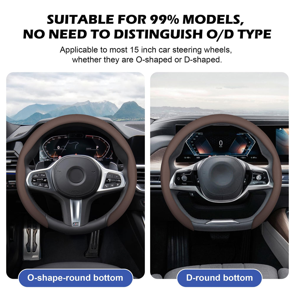 Non-slip textured grip for secure steering and confident handling
