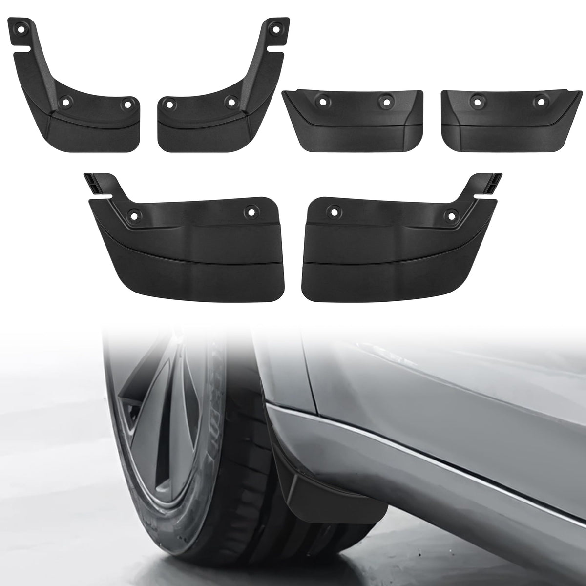 Frani mud flaps for Tesla Model 3 Highland front-left protection and splash reduction.