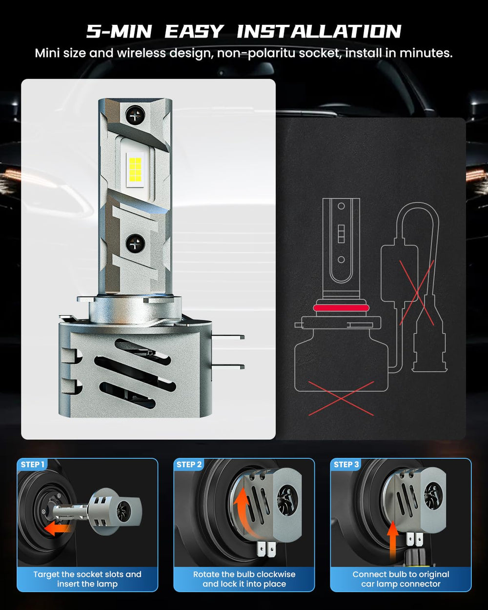 FRANXI H11B 1:1 design makes plug-and-play installation simple
