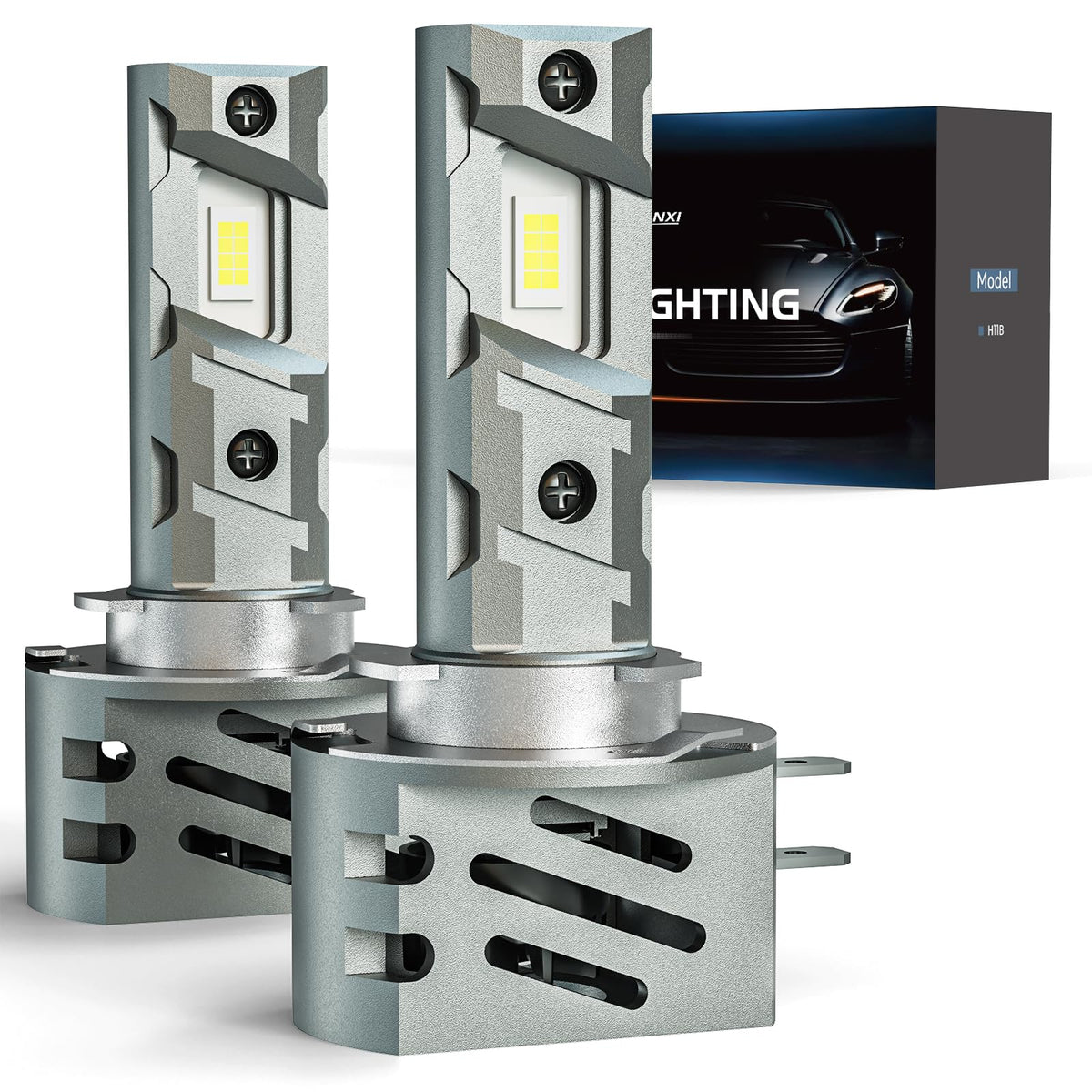 FRANXI H11B bulbs front-view glow enhances night visibility