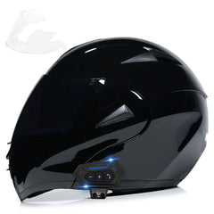 FRBRK motorcycle Bluetooth helmet front view highlights sleek design and visibility.