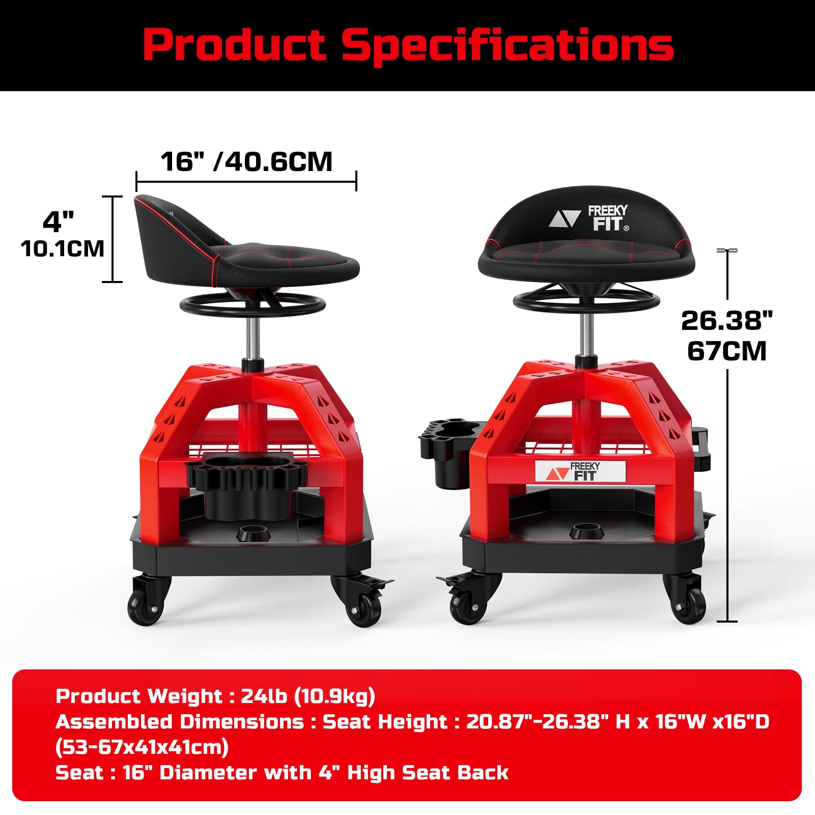 FreekyFit built-in foot rest for stable comfort